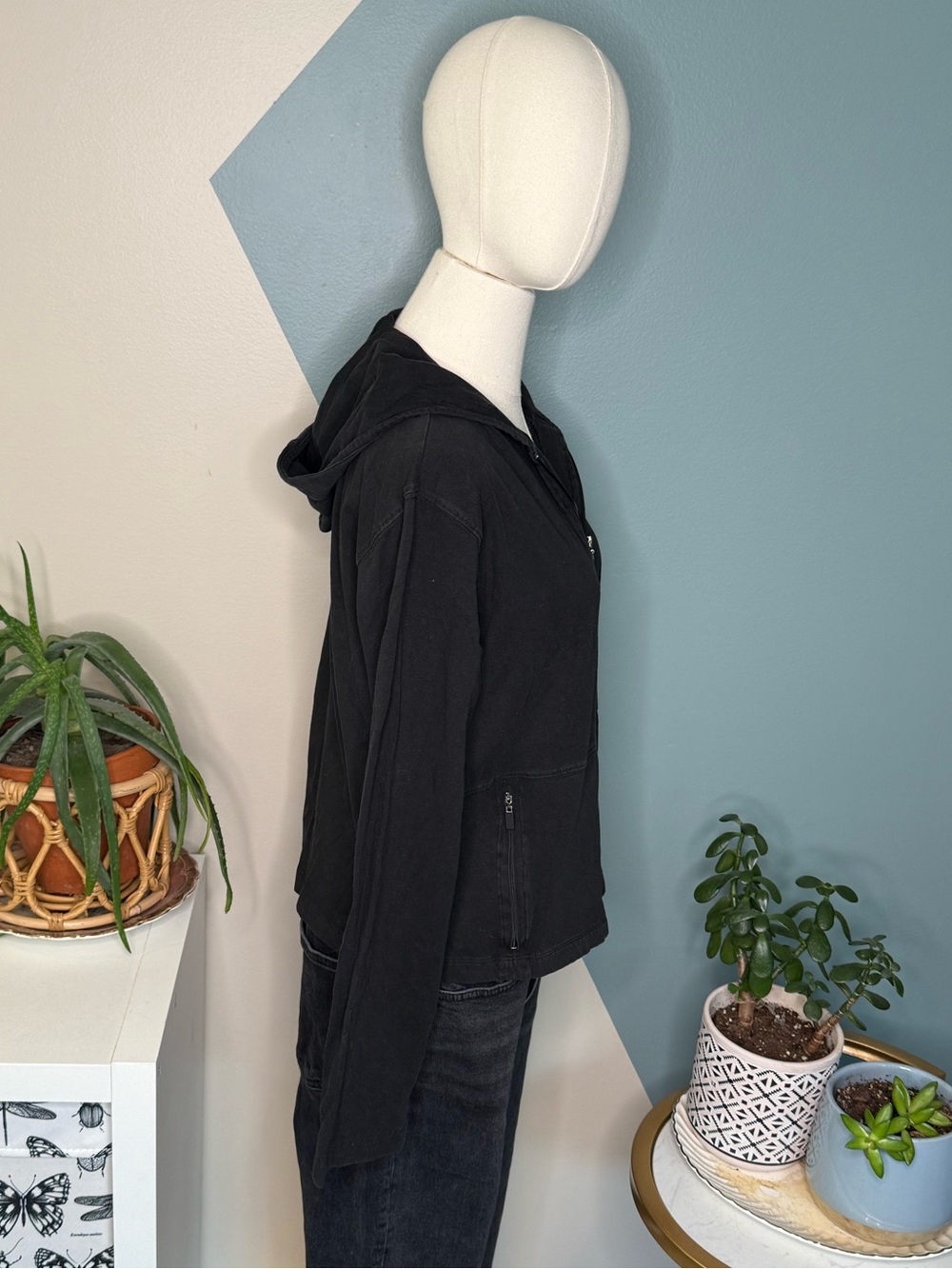 Danskin Black Zip Hooded Athleisure Yoga Jacket Medium - Picture 6 of 12